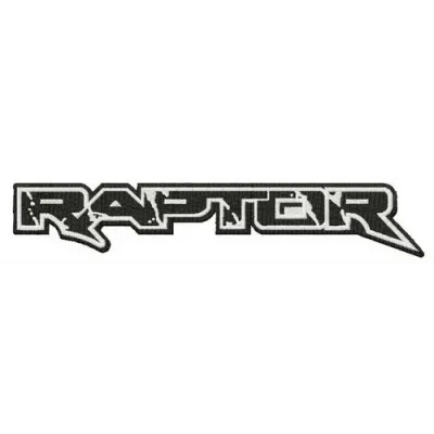 Ford Raptor logo embroidery design preview showcasing intricate stitching patterns for automotive enthusiasts.