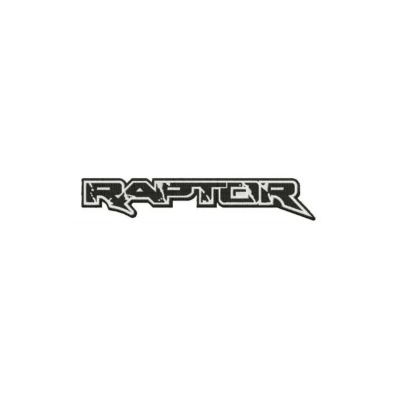 Ford Raptor logo embroidery design preview showcasing intricate stitching patterns for automotive enthusiasts.