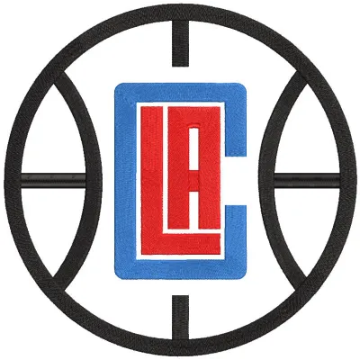 Embroidery design preview of the Los Angeles Clippers alternative logo 2016 featuring vibrant colors and detailed stitching.