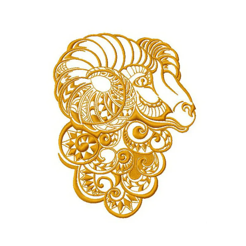 Ram 2 embroidery design showcasing a detailed stitched motif of a ram, perfect for farm animal enthusiasts.