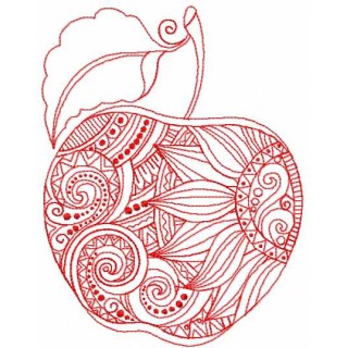 Apple redwork embroidery design - Embroidery Design