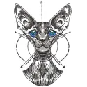 Preview of the Graceful Peterbald embroidery design featuring an elegant cat motif for various stitching projects.