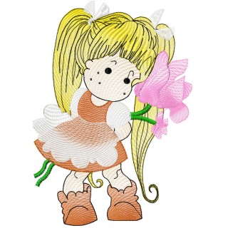 Pretty girl 11 embroidery design - Embroidery Design