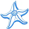 Preview of a sea star embroidery design, showcasing intricate stitching patterns for ocean-themed projects.