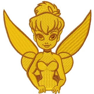 Gold tinkerbell embroidery design - Embroidery Design