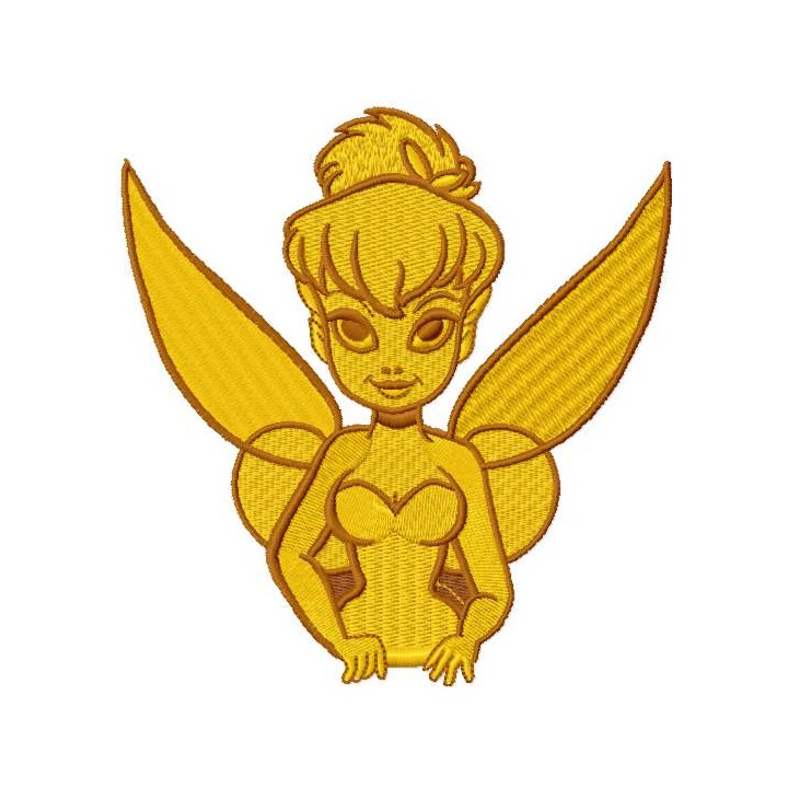 Gold tinkerbell embroidery design - Embroidery Design