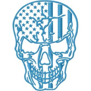 Patriotic skull 2 embroidery design - Embroidery Design