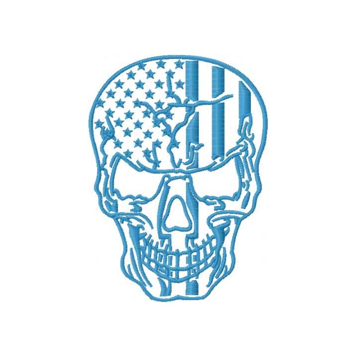 Patriotic skull 2 embroidery design - Embroidery Design