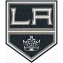 Los Angeles Kings logo embroidery design showcased on fabric, ideal for hockey fans and sports enthusiasts.