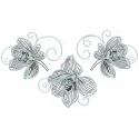 Preview of the Iris tablecloth set embroidery design featuring elegant floral motifs for your home decor.