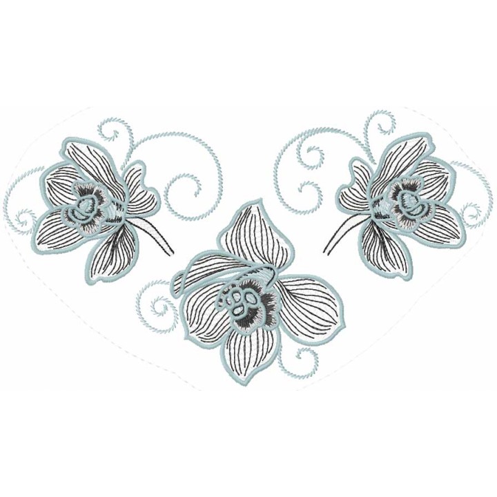 Iris tablecloth set embroidery design - Embroidery Design