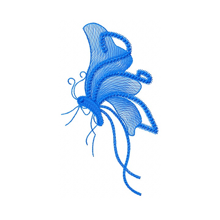 Blue Butterfly embroidery design - Embroidery Design