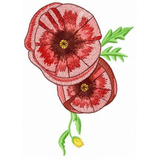 Two poppies embroidery design - Embroidery Design