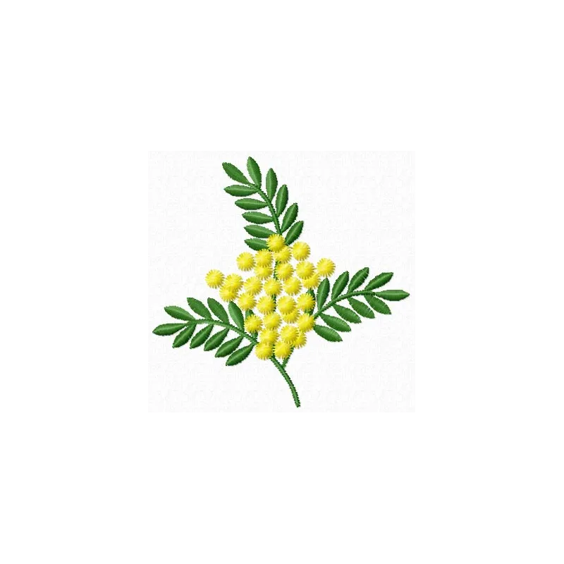 Mimosa flower embroidery design showcasing intricate floral motifs for creative stitching projects.