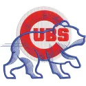 Embroidery design preview of the modern Chicago Cubs logo, featuring vibrant colors and clean edges.