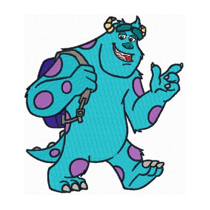 Sulley walking embroidery design - Embroidery Design