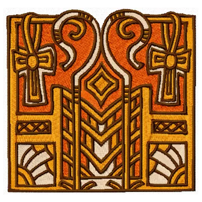 Egyptian symbol embroidery design showcasing intricate patterns for creative stitching projects.