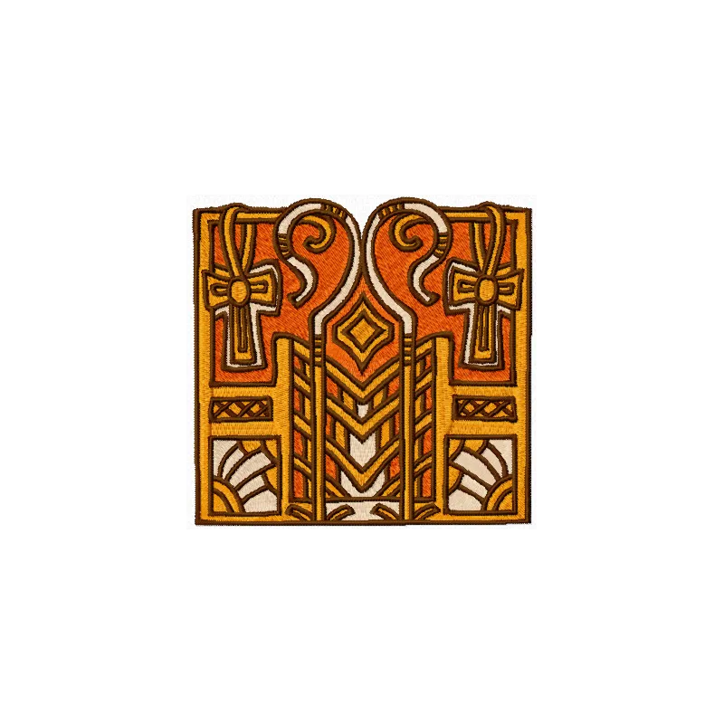 Egyptian symbol embroidery design showcasing intricate patterns for creative stitching projects.