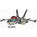 Bravo embroidery design featuring aviation-themed motifs, ideal for stitching on apparel and accessories.