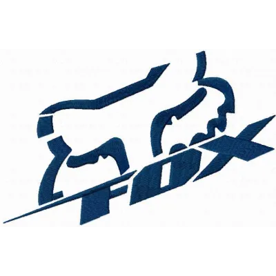 Fox Racing sport logo embroidery design preview showcasing intricate stitching patterns for your projects.