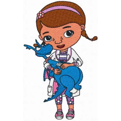 McStuffins and Stuffy embroidery design featuring playful characters, perfect for children's apparel and accessories.