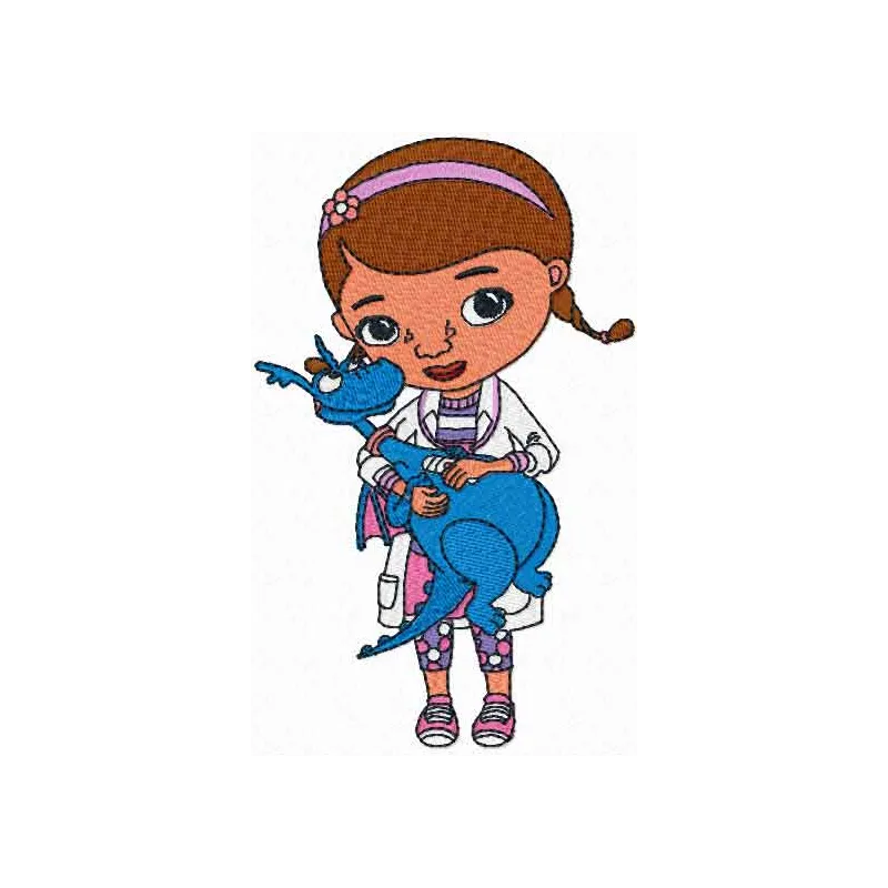 McStuffins and Stuffy embroidery design featuring playful characters, perfect for children's apparel and accessories.