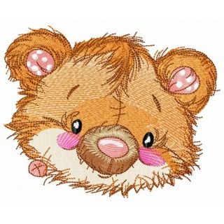 Old bear toy head embroidery design - Embroidery Design