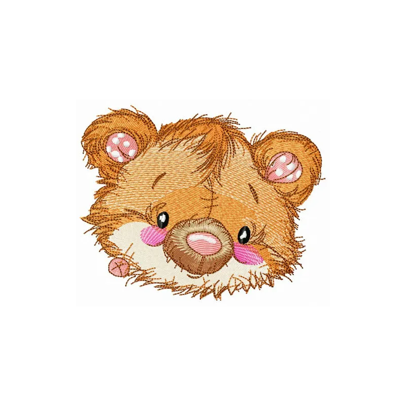 Preview of an Old Bear Toy Head embroidery design, showcasing a charming stitched motif for various projects.