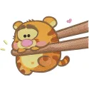 Embroidery design preview featuring a cute sushi baby Tigger inspired by Winnie the Pooh.