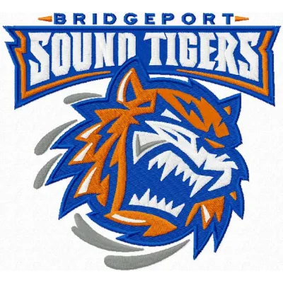 Bridgeport Sound Tigers logo embroidery design for hockey-themed projects on apparel and accessories.