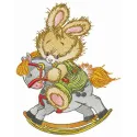 Brave bunny embroidery design featuring a cute bunny motif, perfect for stitching on t-shirts and baby onesies.