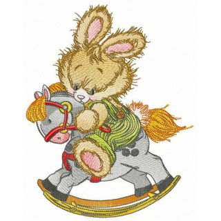 Brave bunny embroidery design - Embroidery Design