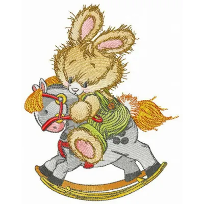 Brave bunny embroidery design featuring a cute bunny motif, perfect for stitching on t-shirts and baby onesies.