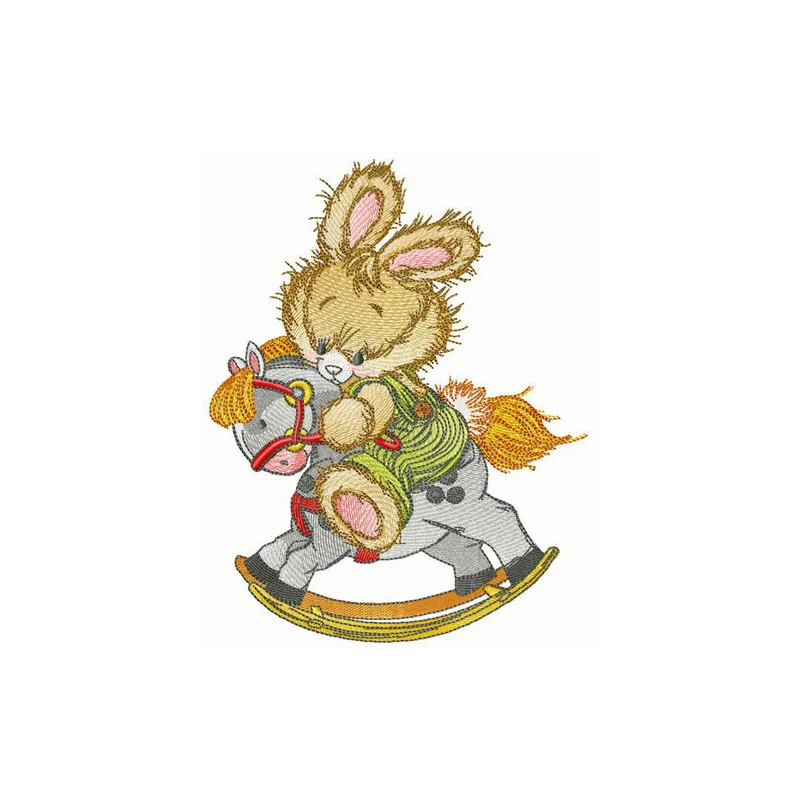 Brave bunny embroidery design featuring a cute bunny motif, perfect for stitching on t-shirts and baby onesies.