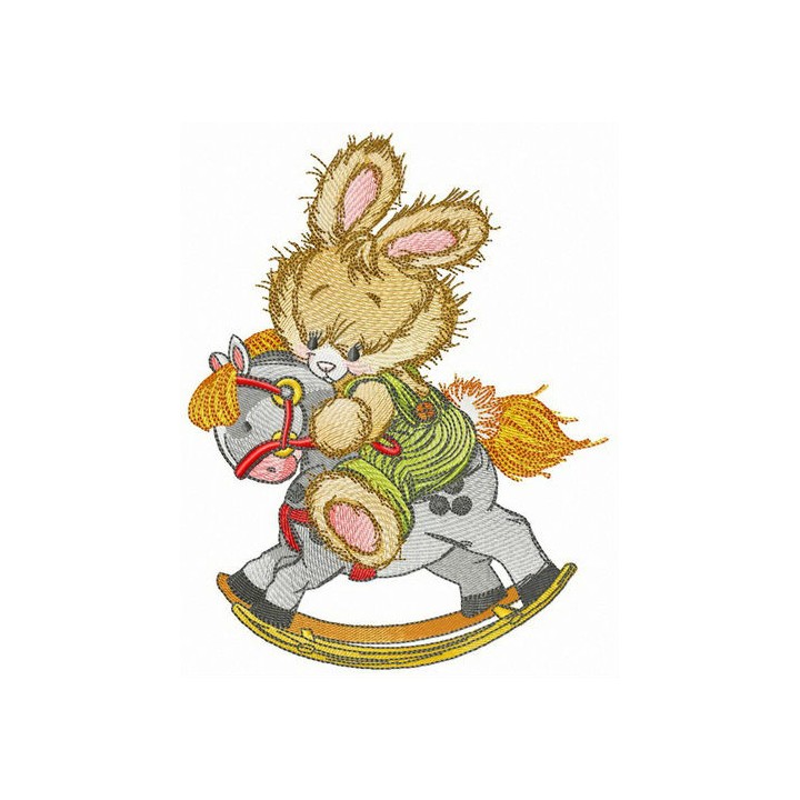 Brave bunny embroidery design - Embroidery Design