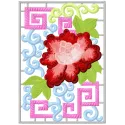 Oriental rose embroidery design showcasing intricate floral patterns, ideal for embellishing various fabric items.