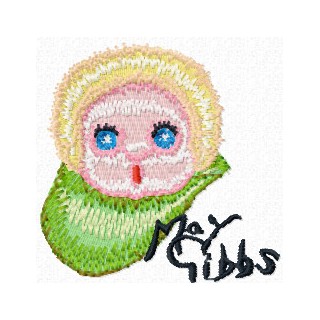 Gumnut baby face embroidery design - Embroidery Design