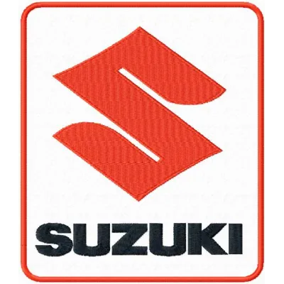 Suzuki logo embroidery design for auto and moto enthusiasts, ideal for jackets, caps, and accessories.