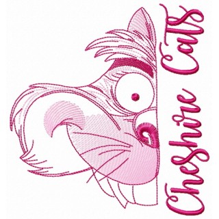 Cheshire cat muzzle sketch embroidery design - Embroidery Design
