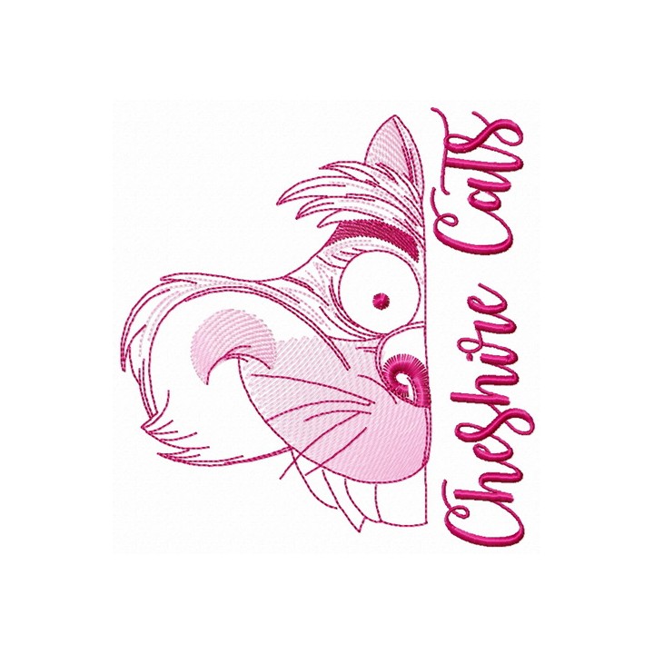 Cheshire cat muzzle sketch embroidery design - Embroidery Design