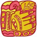 Preview of the Friend's Hand color variant embroidery design inspired by the Art of Ancient Maya.