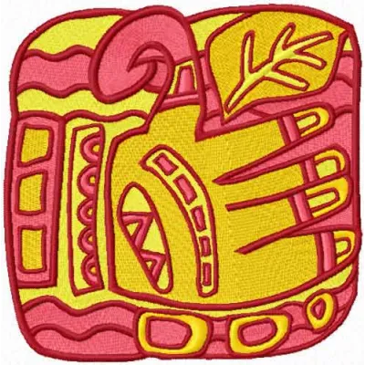 Preview of the Friend's Hand color variant embroidery design inspired by the Art of Ancient Maya.