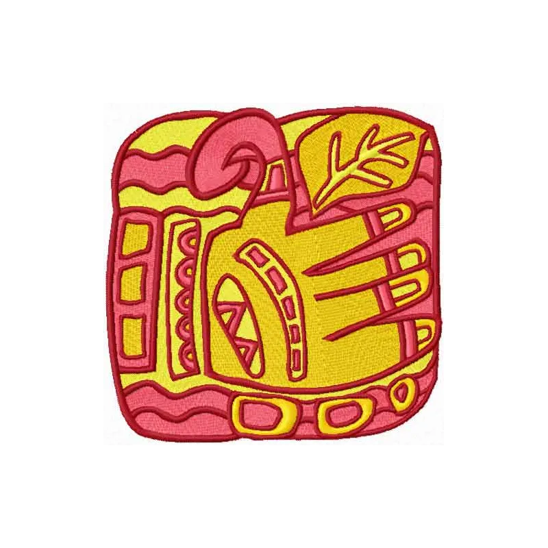 Preview of the Friend's Hand color variant embroidery design inspired by the Art of Ancient Maya.