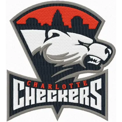 Charlotte Checkers Primary Logo embroidery design showcasing the hockey team's emblem for vibrant stitching projects.