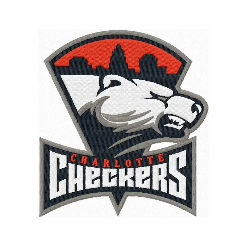Charlotte Checkers Primary Logo embroidery design showcasing the hockey team's emblem for vibrant stitching projects.