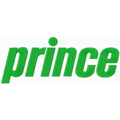 Prince Sports logo embroidery design preview showcasing intricate stitching patterns for fashion and apparel.