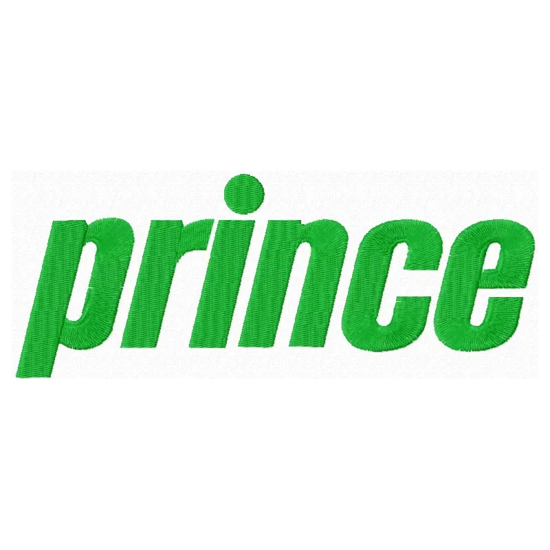 Prince Sports logo embroidery design preview showcasing intricate stitching patterns for fashion and apparel.