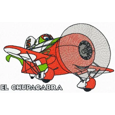 El Chupacabra embroidery design showcased on a vibrant fabric, featuring intricate details and unique stitching patterns.