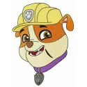 Puppy Rubble embroidery design from Paw Patrol, showcasing a colorful stitched motif ready for your projects.