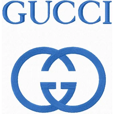 Preview of Gucci logo embroidery design, showcasing intricate stitching patterns for stylish apparel and accessories.